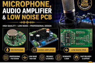 design microphone, audio amplifier and low noise pcb