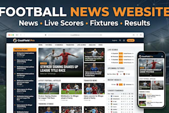 build and design football news website with live scores and sports API
