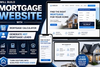 build mortgage website with mortgage calculator, generate hot mortgage leads