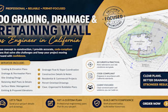 do grading drainage retaining wall as engineer in california