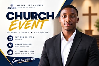 design a professional canva flyer for your church event