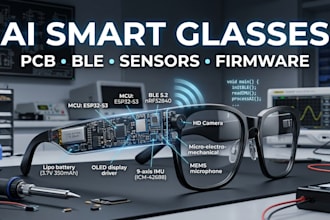 design ai smart glasses pcb and develop embedded firmware