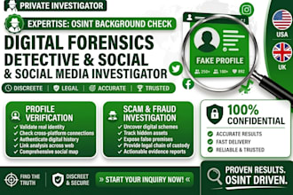 do osint background check social media investigator, digital forensics detective