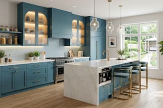 do 3d interior design, rendering, kitchen, bedroom and bathroom remodel