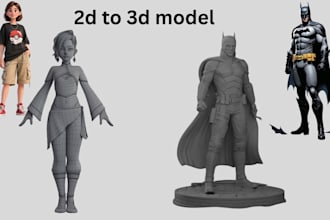 convert 2d to 3d character model and sculpt printable figurine
