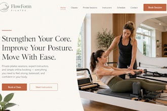 design squarespace wix pilates studio instructor booking website