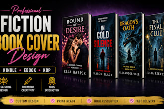 design a professional fiction book cover for kindle and ebook