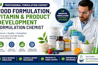 do food formulation, vitamin and product development formulation chemist