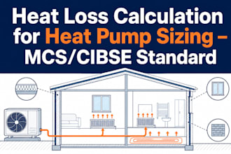 calculate heat loss for heat pump sizing to mcs, cibse standard