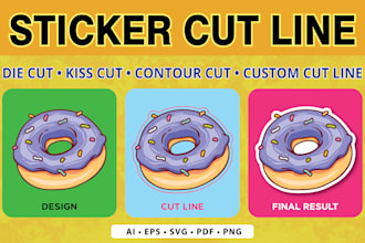 create sticker cut lines and die cut outlines