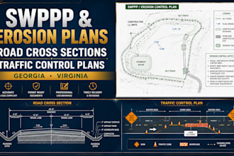 swppp erosion plan road cross section and traffic control plan georgia virginia