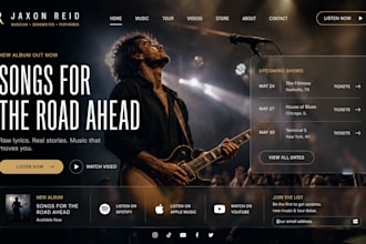 design squarespace tour musician website musical artist online portfolio website
