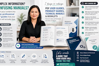 design or redesign PDF training user guide, product guide or technical, booklet