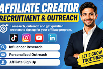 do affiliate creator recruitment influencer research outreach link sign up