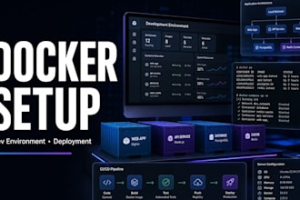 setup docker local development environment and deployment workflow