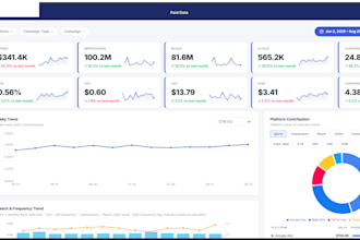 create a marketing analytics dashboard for google meta tiktok snapchat etc