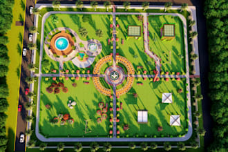 do 3d urban amusement park, water park,  theme park and resort design