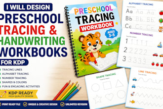 design preschool tracing and handwriting workbooks for kdp