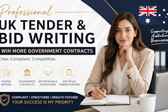 provide UK tender writing and bid writing for government contracts