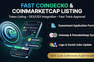 list your token on coingecko and coinmarketcap with fast approval