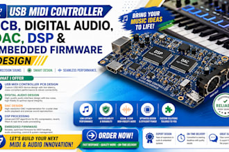do usb midi controller pcb, digital audio, dac, dsp and embedded firmware design