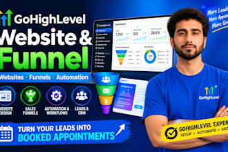 build gohighlevel website, sales funnel and automation