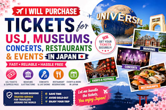 book usj tickets, museum tickets, concerts, restaurants and events in japan