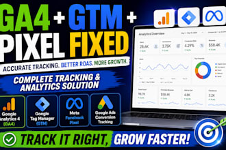 setup ga4, ecomerce conversion tracking, google tag manager, facebook pixel, gtm