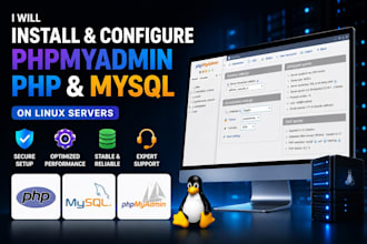 install php mysql apache and phpmyadmin on your linux or windows server