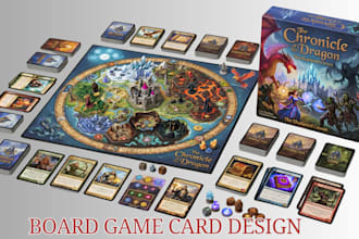 design custom board game tabletop game card box card illustration rule book