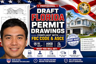draft florida permit drawings compliant with fbc code and asce