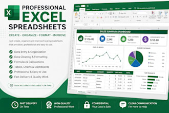 create professional excel spreadsheets, formulas and dashboards