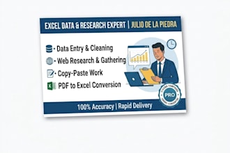 do professional data entry, web research, and excel data typing
