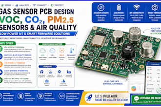 do gas sensor pcb, voc, co2, pm2 5, sensors, air quality, low power iot firmware
