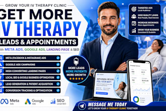 generate iv therapy leads with meta via google ads and landing page sales funnel