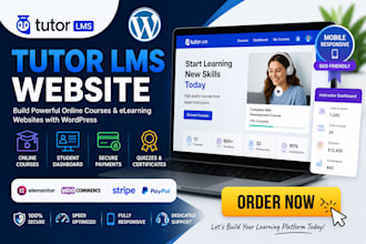 build a tutor lms website for online course and elearning