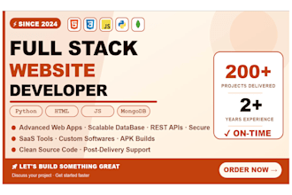 do development of full stack websites,  and web based custom apps
