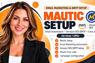 setup mautic email marketing automation amazon ses smtp sever mautic cron jobs