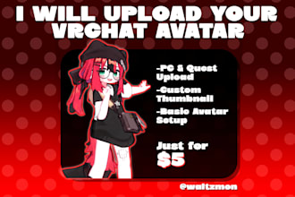 upload your vrchat avatar for PC and quest