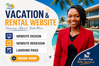 do property management website, short term rental website, hotel booking website