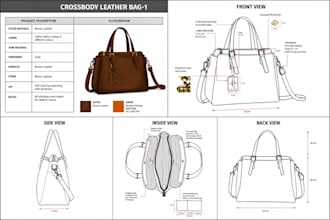 do 3d professional bag design, with tech pack for boot shoes like nike, adidas