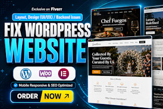 fix wordpress issues, errors, bugs, and elementor issues