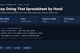 build a python tool that automates your excel, PDF or outlook work