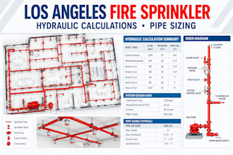design los angeles fire sprinkler hydraulic calculations pipe sizing and