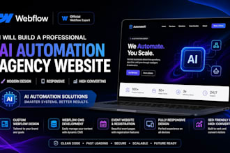 build a professional ai automation agency webflow event website cms development