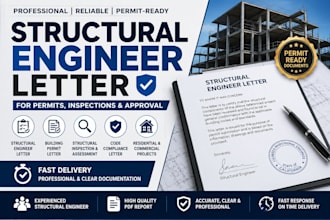 provide structural engineer letter structural calculation and engineering stamp