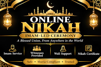 conduct your online nikah as imam with islamic certificate, wali and witnesses
