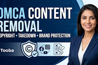takedown remove or delete copyright,leaked,harassing content from fb,yt,ig dmca