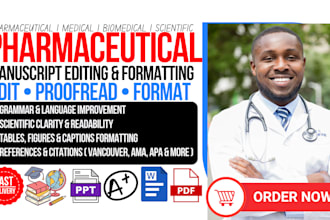 edit and format pharmaceutical and biomedical manuscripts