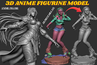 sculpt 3d model action figure toys anime figure image to 3d stl for 3d printing